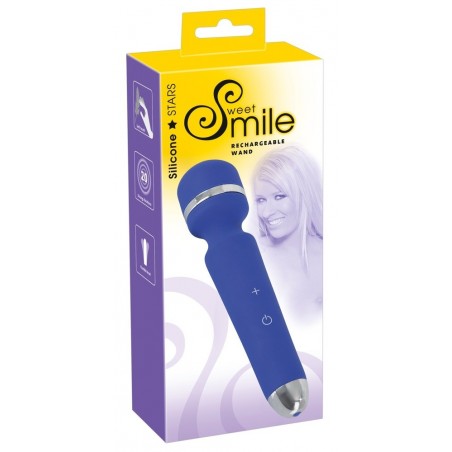 Sweet Smile Rechargeable Wand, Silicone, Blue, 20 cm (8 in) - TOYS