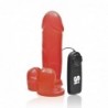 SI IGNITE Vibrating Thick Cock with Balls and Suction, 18 cm (7 in), Red - TOYS