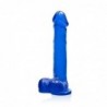 SI IGNITE Cock with Balls and Suction, 23 cm (9 in), Blue - TOYS