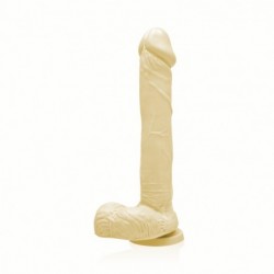 SI IGNITE Cock with Balls and Suction, Vinyl, Ivory, 23 cm (9 in) - TOYS