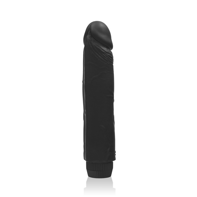 SI IGNITE Vibrating Silicone Dong, 20 cm (8 in), Black - TOYS