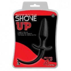 NMC Shove Up Ripple Tail, Silicone Butt Plug, Black, 18 cm (7 in) - TOYS