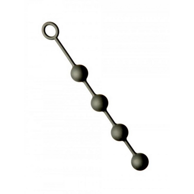 Anal Chain, Rubber Cord, Silicone, M-M-M-M, Black - TOYS