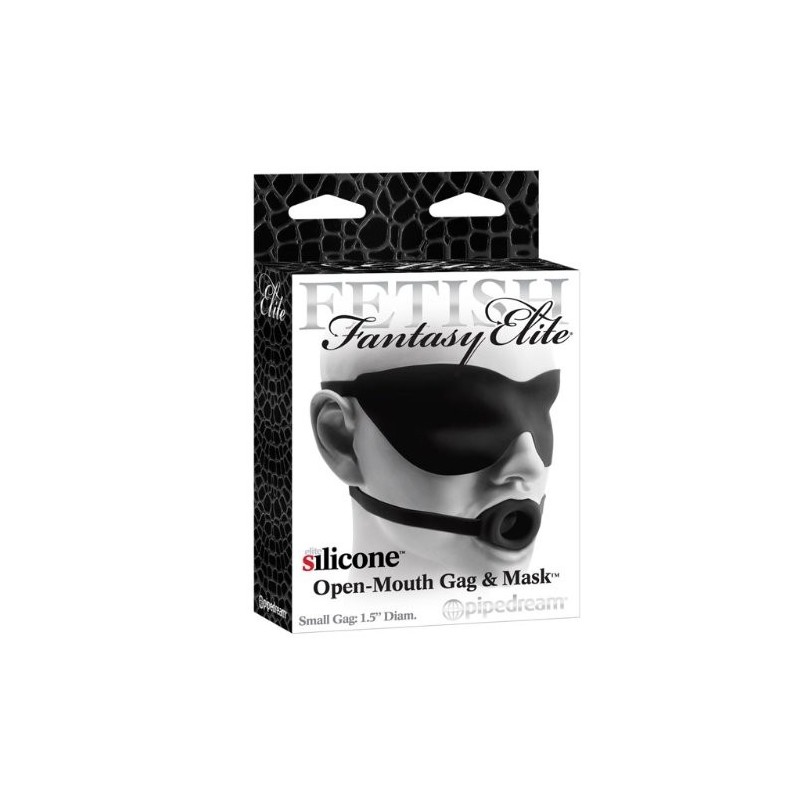 Fetish Fantasy Elite, Open Mouth Gag & Mask, Large, Black - TOYS